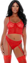 Ring Me Up Bustier Set - Rood - M