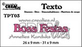 Crealies Texto snijmal "Boas festas"