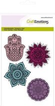 CraftEmotions stempel A6 - hand. bloem ornament Happiness