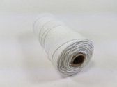 Katoen macrame touw spoel nummer 16 - +/- 1.5 millimeter dik - 100gram - wit - +/- 110 meter