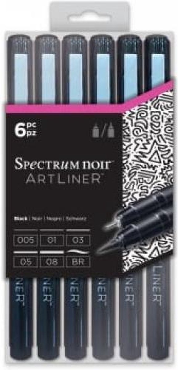 Spectrum Noir Artliner 6pk - Zwart