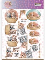 3 D knipvel Amy Design - Cat's World CD11368 - kittens - 1 knipvel