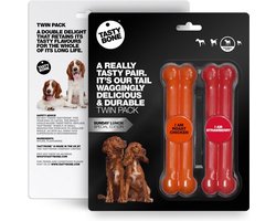 TastyBone - Small - Twinpack Sunday Lunch - Roast Chicken & Strawberry - Hond - Kauwspeelgoed - Vegan - Kluif - Nylabone