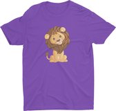 Pixeline Leeuw #Purple 86-94 2 jaar - Kinderen - Baby - Kids - Peuter - Babykleding - Kinderkleding - Leeuw - T shirt kids - Kindershirts - Pixeline - Peuterkleding