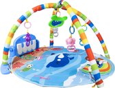 Babygym Luxe Dolphin - Babystartup - Babygym speeltjes - Speelmat - Speelkleed baby - Speeltapijt - Speelmat met boog - Muziek speelmat - Piano speelmat - 3-in-1 Muzikale Activity