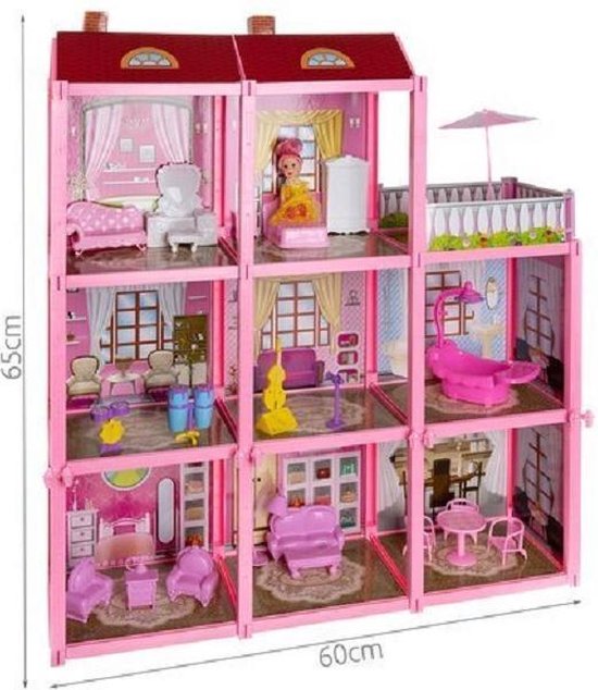 de sneeuw Gevangenisstraf charme Poppenhuis - Poppenhuis - Villa - Barbie - Huis - Speelgoed poppen -  Speelgoed - New... | bol.com