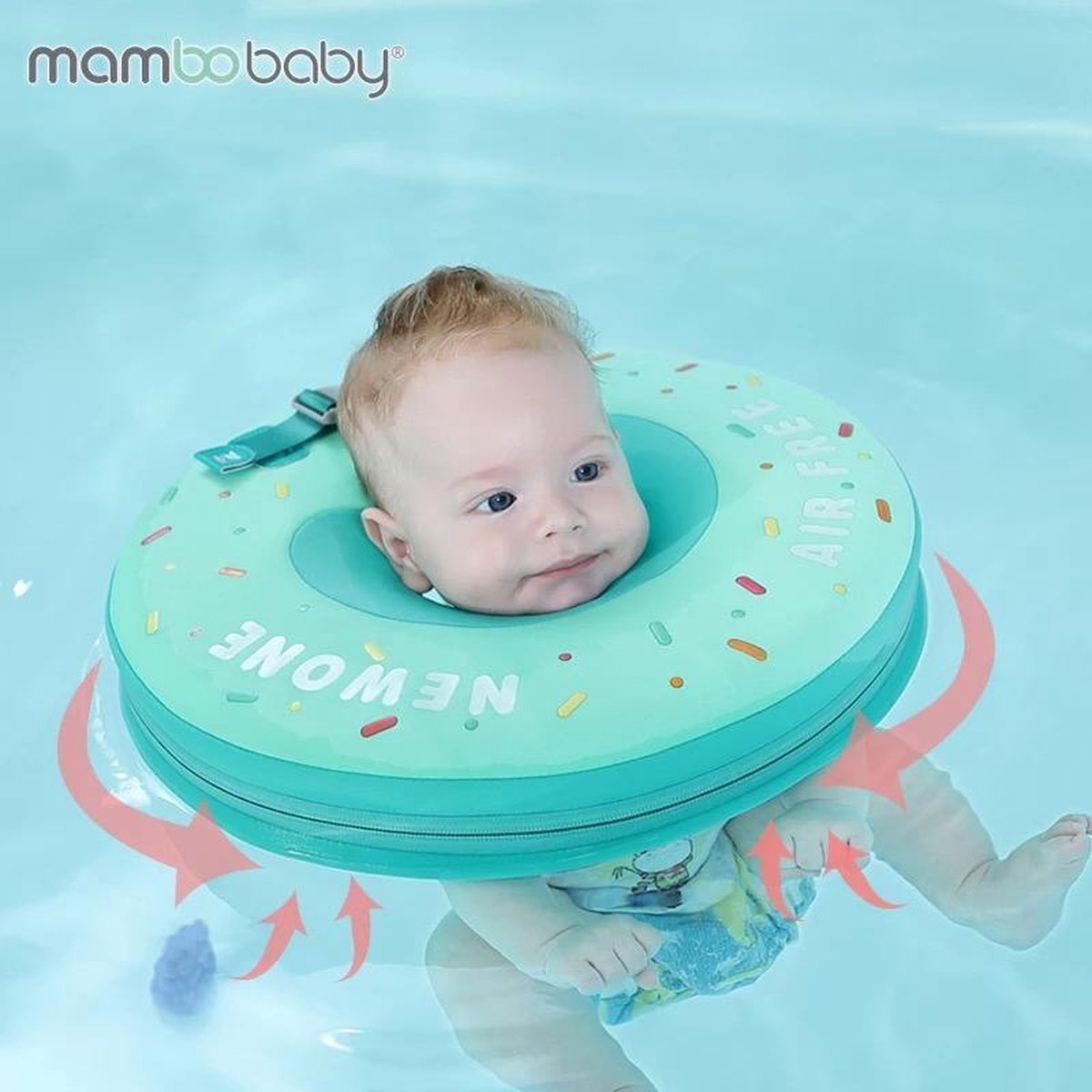 Baby Float, baby zwemband, Nekring, Baby Spa Donut groen