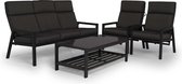 Loungeset Santorini - Tierra Outdoor - Antraciet/Grijs - 4-delig