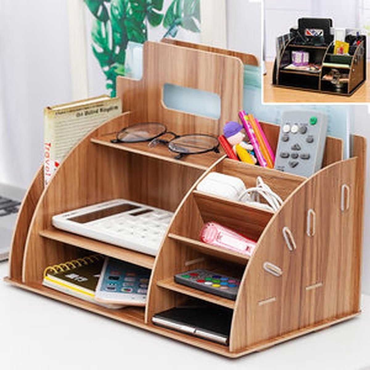 Houten bureau kastje 33x19x25 cm bruin