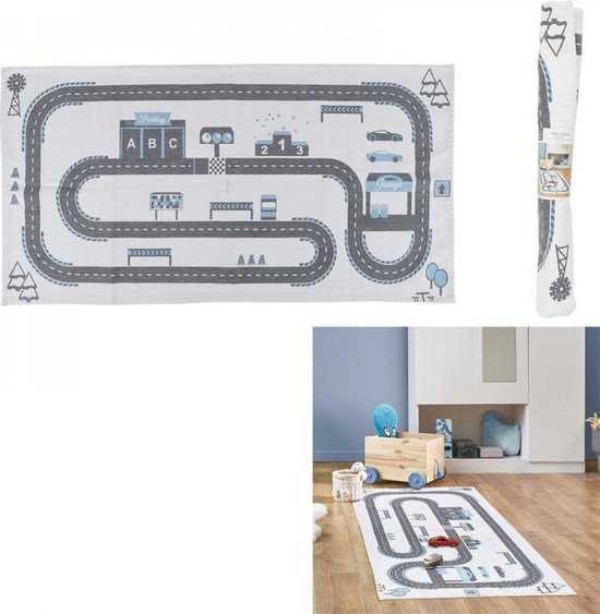 Speeltapijt autoweg 140x70cm . Kinderkamertapijt van TOM. — afbeelding 2