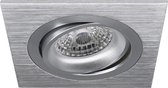 Spot Armatuur GU10 - Luxino Borny Pro - Inbouw Vierkant - Mat Zilver - Aluminium - Kantelbaar - 92mm