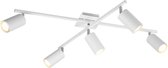 LED Plafondlamp - Plafondverlichting - Nitron Mary - GU10 Fitting - 5-lichts - Rechthoek - Mat Wit - Aluminium