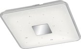 LED Plafondlamp - Nitron Rikon - 30W - Aanpasbare Kleur - Dimbaar - Afstandsbediening - Sterlicht - Vierkant - Mat Wit - Kunststof