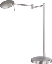 LED Tafellamp - Tafelverlichting - Nitron Kazin - 8W - Warm Wit 3000K - Rond - Mat Nikkel - Aluminium