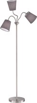 LED Vloerlamp - Nitron Winduani - E27 Fitting - 3-lichts - Rond - Mat Grijs - Aluminium