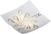 LED Plafondlamp - Plafondverlichting - Nitron Vlarina - E27 Fitting - 2-lichts - Vierkant - Mat Chroom - Aluminium
