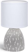 LED Tafellamp - Tafelverlichting - Igan Atar - E14 Fitting - Rond - Mat Grijs - Keramiek