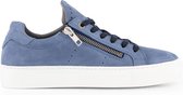 NoGRZ H.Paesschen - Leren Damessneakers met rits - Veterschoen - Blauw Leer - Maat 39