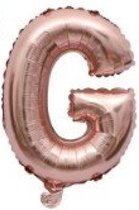 Folieballon / Letterballon Rose Goud  - Letter G - 41cm