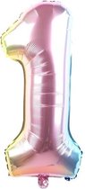 Folieballon / Cijferballon Multicolor XL - getal 1 - 82cm
