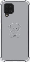 Telefoonhoesje Geschikt voor Samsung Galaxy A12 TPU Case met transparante rand Baby Olifant