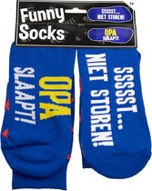 Paper Dreams Sokken Funny Socks Opa Slaapt Katoen Blauw One-size