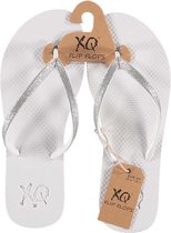 Xq Footwear Teenslippers Glitter Dames Polyester Wit Maat 37