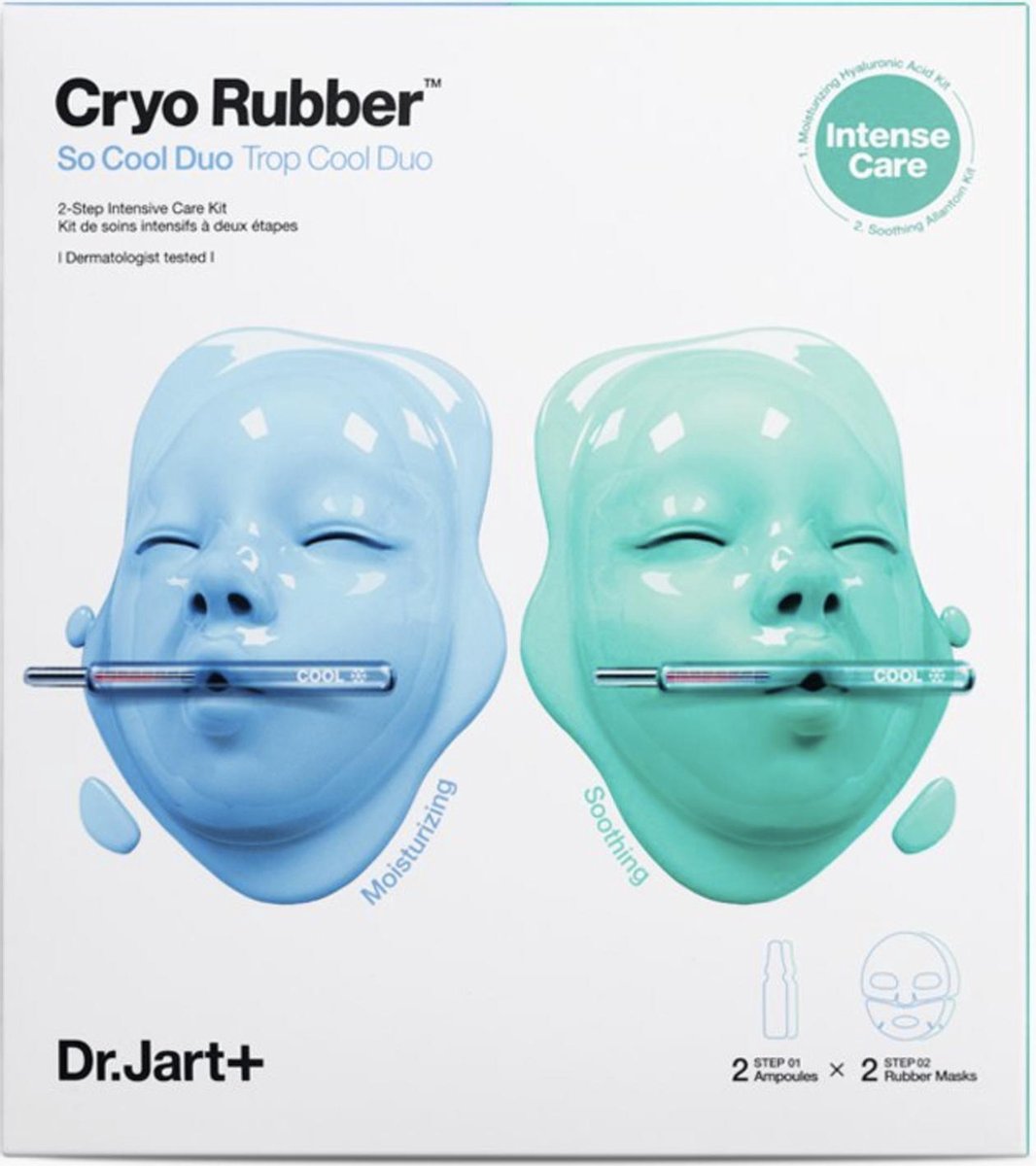 Dr.Jart + 2 Cryo Rubber Face Masks So Cool Duo Pack NEW 2021 Korean