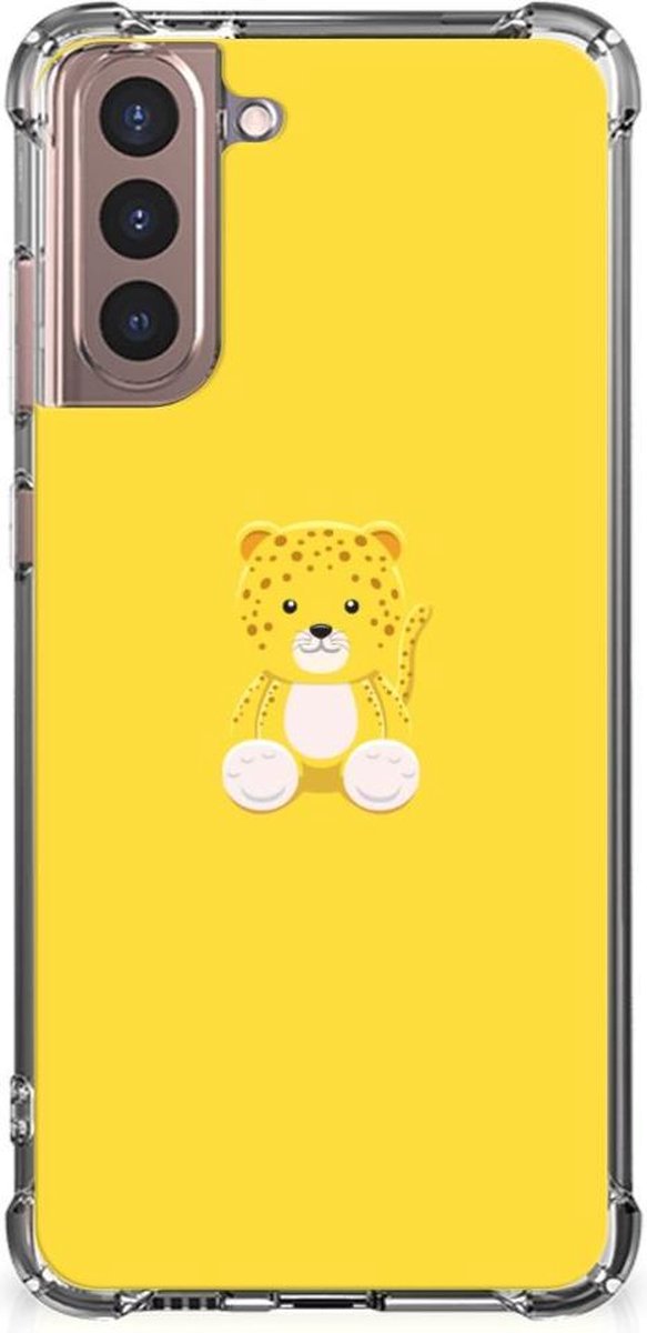 Samsung Galaxy S21 Plus Stevig Bumper Hoesje Baby Leopard
