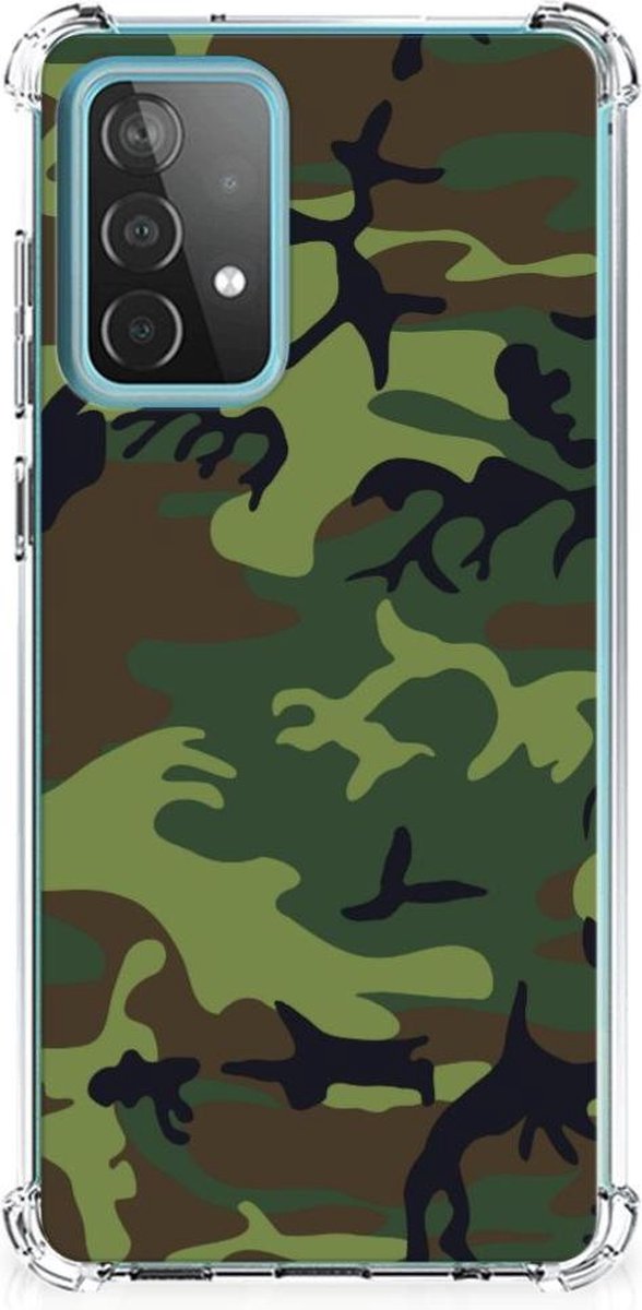 Samsung Galaxy A52 4G/5G Doorzichtige Silicone Hoesje Army Dark