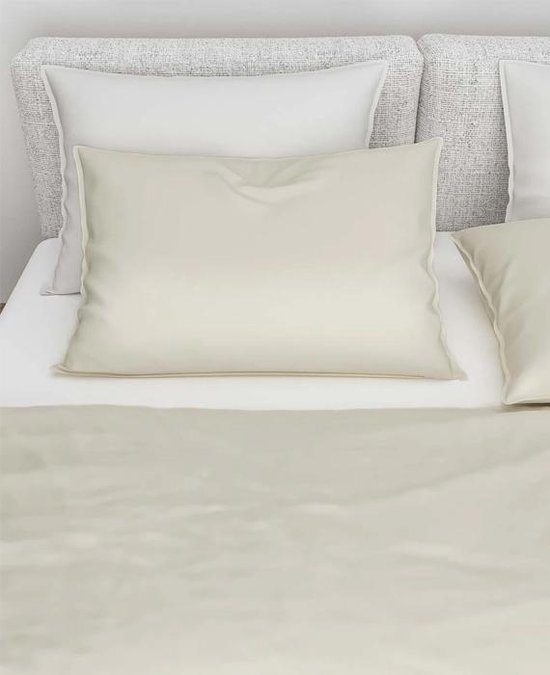 Zohome Dekbedovertrek Satinado - Effen Bedlinnen - 200x220 - Off-White - Dekbedhoes van 100% Katoen-Satijn van Merkloos — afbeelding 5