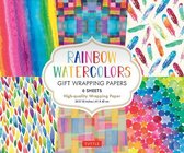 Rainbow Watercolors Gift Wrapping Papers - 6 Sheets: 24 X 18 Inch Wrapping Paper