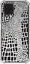 Back Cover Siliconen Hoesje Geschikt voor Samsung Galaxy A12 GSM Hoesje met doorzichtige rand Slangenprint