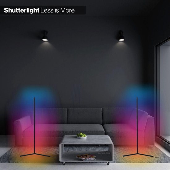 Shutterlight® Vloerlamp LED RGB Kleurlicht Wit Met