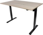 Zit-sta bureau 140x80 cm. – Elektrisch verstelbaar – Frame: zwart – Blad: Robson eik