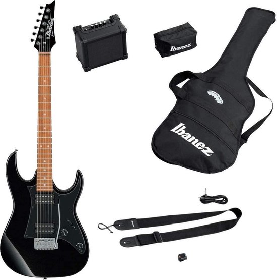 Ibanez IJRX20BKN - Compleet starter pakket - elektrische gitaar voor jong volwassenen - elektrische gitaar voor volwassenen - Elektrische gitaar met versterker - gitaar met tas