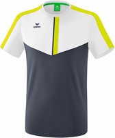 Erima Squad T-Shirt Wit-Slate Grijs-Lime Maat XL