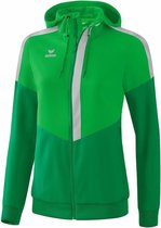 Erima Squad Tracktop Jack Met Capuchon Dames Fern Green-Smaragd-Zilver Grijs Maat 42