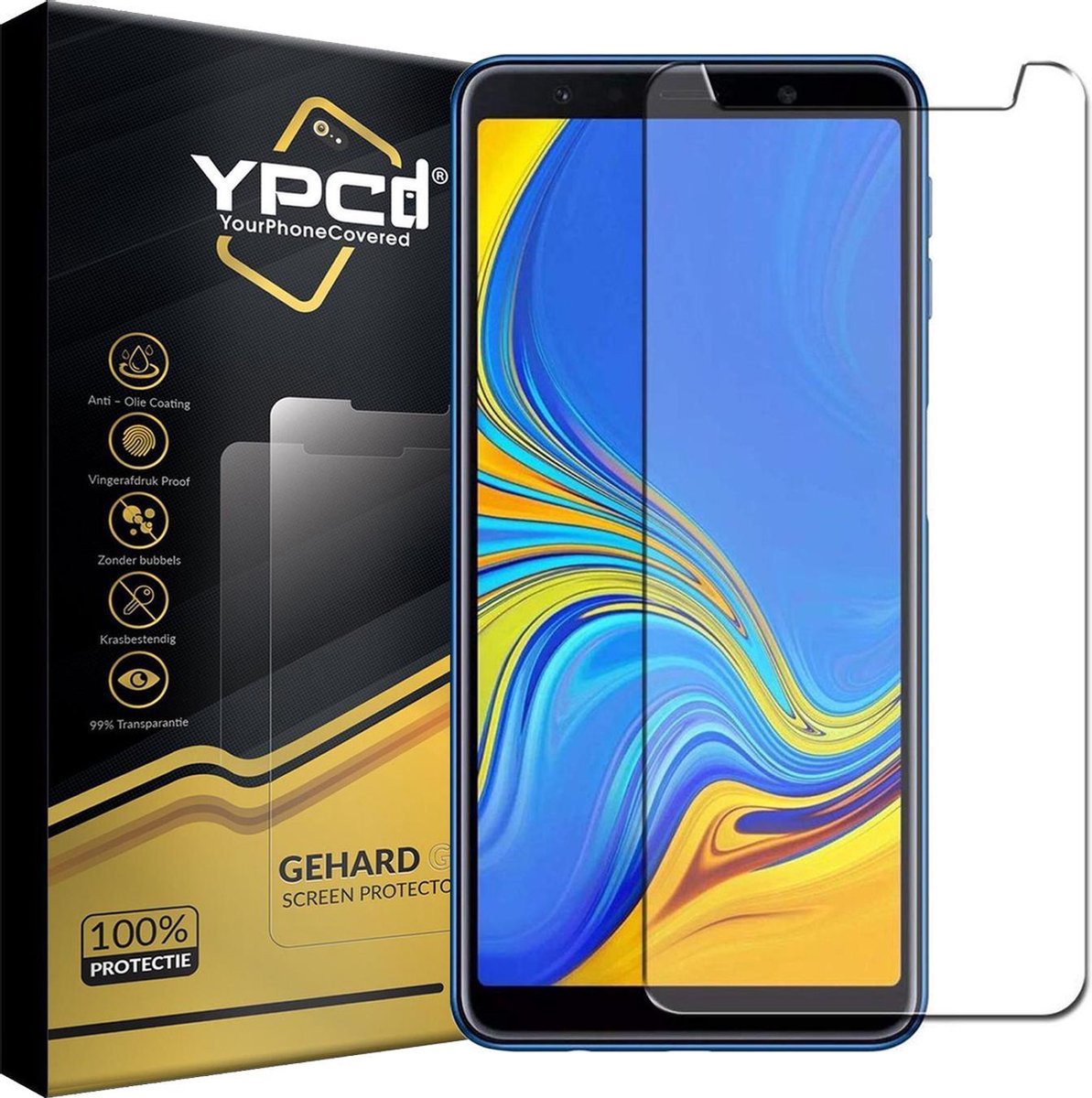 YPCd® Geschikt voor Samsung Galaxy A7 2018 Glass Screenprotector