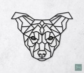 Laserfabrique Wanddecoratie - Geometrische Hond - Medium - Zwart - Geometrische dieren en vormen - Houten dieren - Muurdecoratie - Line art - Wall art