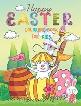 Happy Easter Coloring Book For Kids: 60 Easter Coloring filled image Book for Toddlers, Preschool Children, & Kindergarten, Bunny, rabbit, Easter eggs