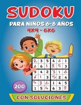 Sudoku para Niños 6-8 años: 200 Sudokus para niños de 6 a 8 año 4x4 Y 6x6 - De Fácil a Difícil - 200 cuadrículas con soluciones