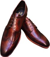 Chaussure en cuir pour homme, pointure 41, marron-bordeaux
