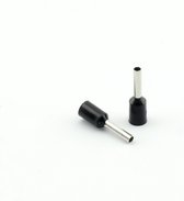 Aderhuls 1.5 mm2 enkel zwart, 8mm lang aderhulzen, draad eind hulz kabelschoen adereindhuls  100stuks