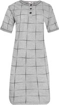 Dames nachthemd korte mouw met blokprint M 38-40 grijs/zwart