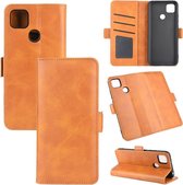 Voor Geschikt voor Xiaomi Redmi 9C Dual-side magnetische gesp horizontale flip lederen tas met houder & kaartsleuven & portemonnee (geel)