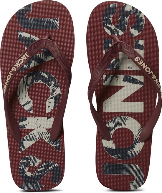 Jack & Jones logo flip flop in off white