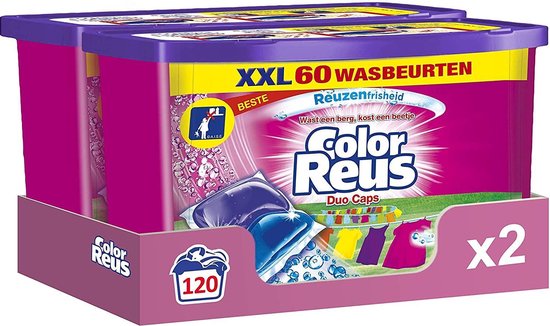Color Reus Duo-Caps Wasmiddel Capsules - Halfjaarbox - 120 wasbeurten