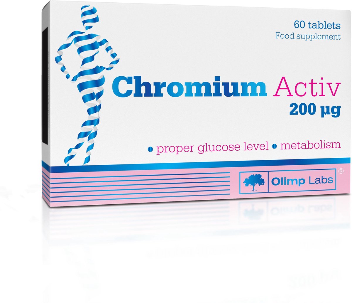Chromium Active, 200 μg, 60 tablets, het product is bedoeld als aanvulling op de dagelijkse inname van chroom, vooral voor mensen die veel snoep eten, afvallen en voor mensen met overgewicht en obesitas. - Olimp Labs