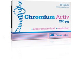Chromium Active, 200 μg, 60 tablets, het product is bedoeld als aanvulling op de dagelijkse inname van chroom, vooral voor mensen die veel snoep eten, afvallen en voor mensen met overgewicht en obesitas.